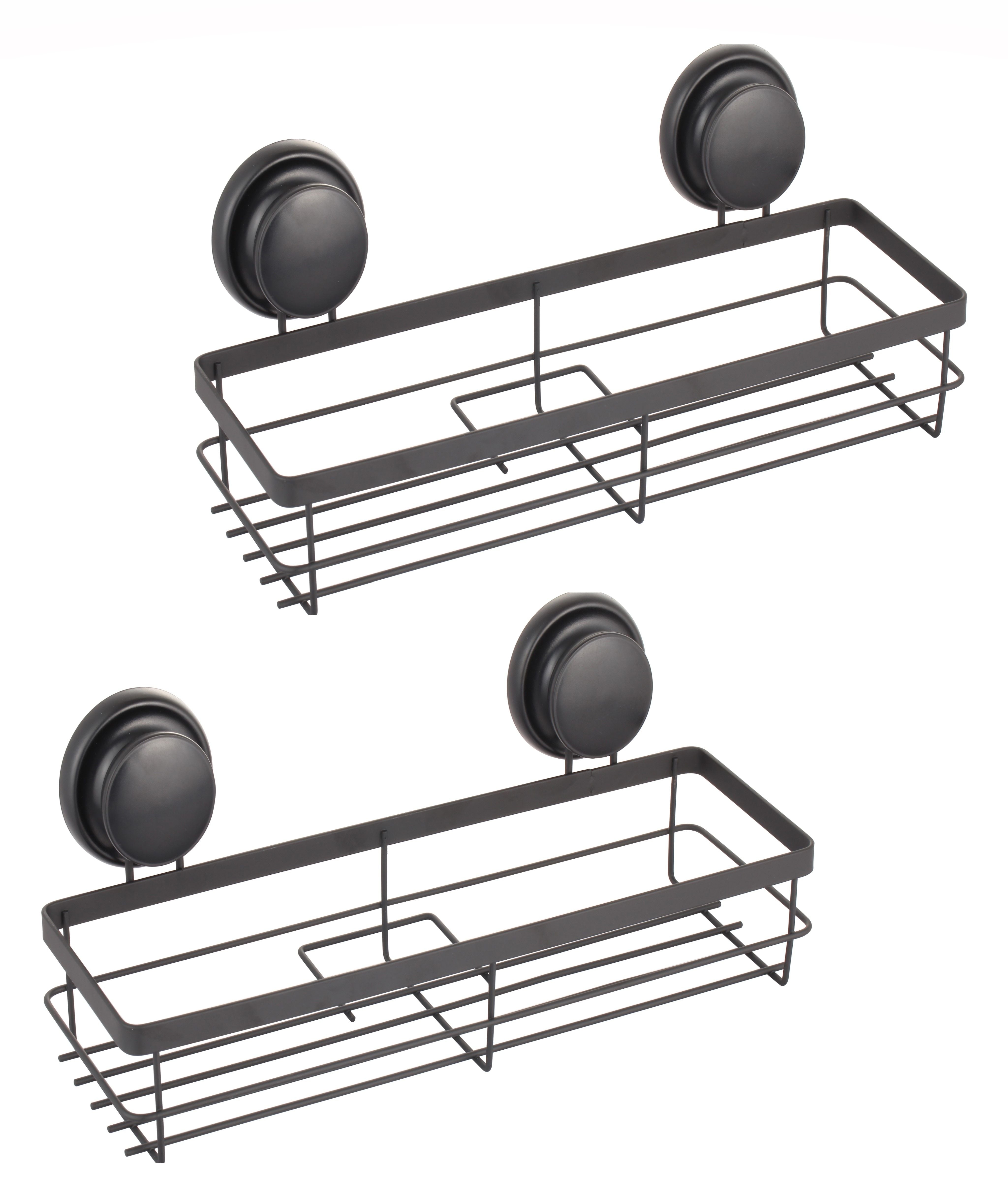 2-Pack Rectangular Corner Shower Caddy With Suction Cups