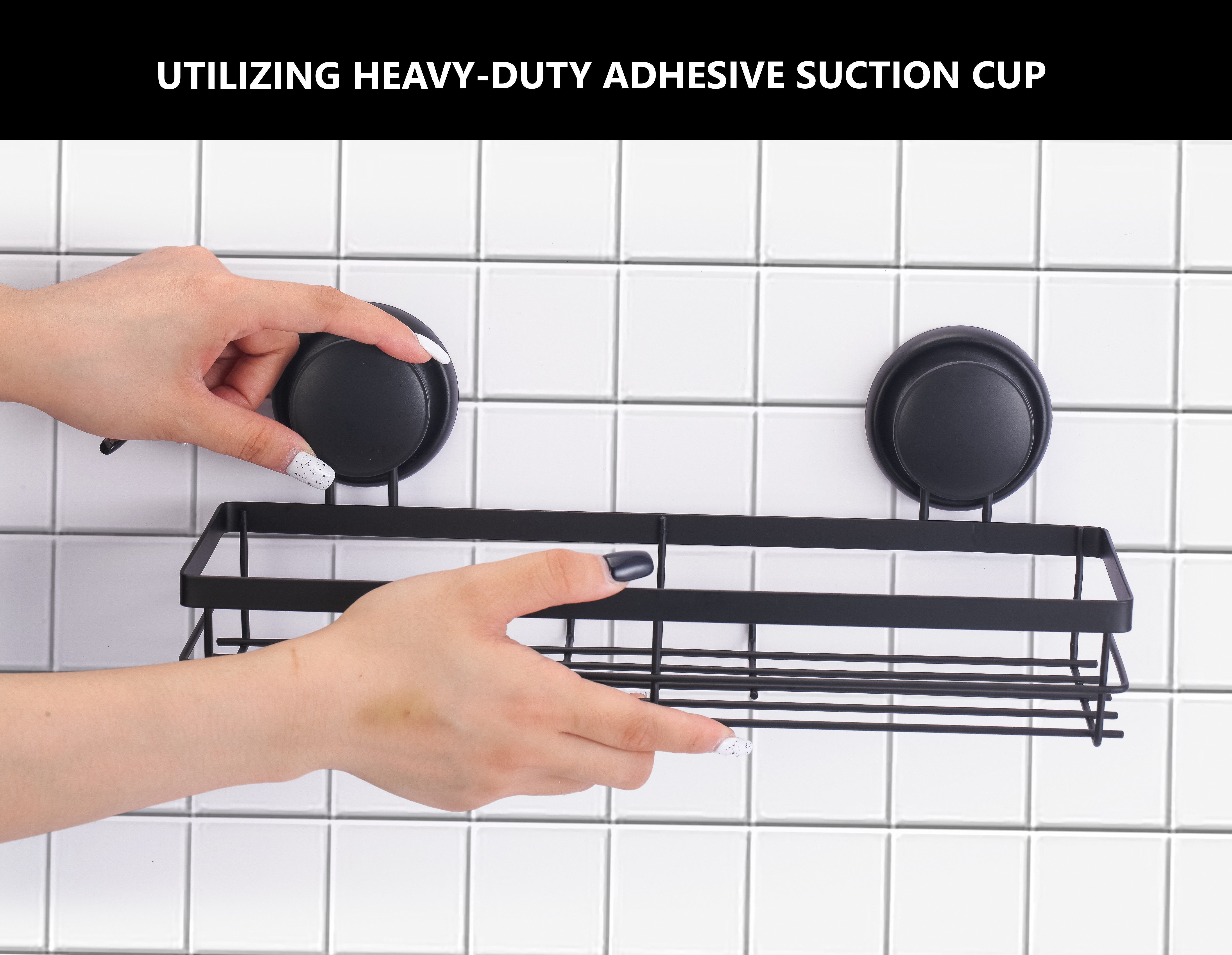 2-Pack Rectangular Corner Shower Caddy With Suction Cups