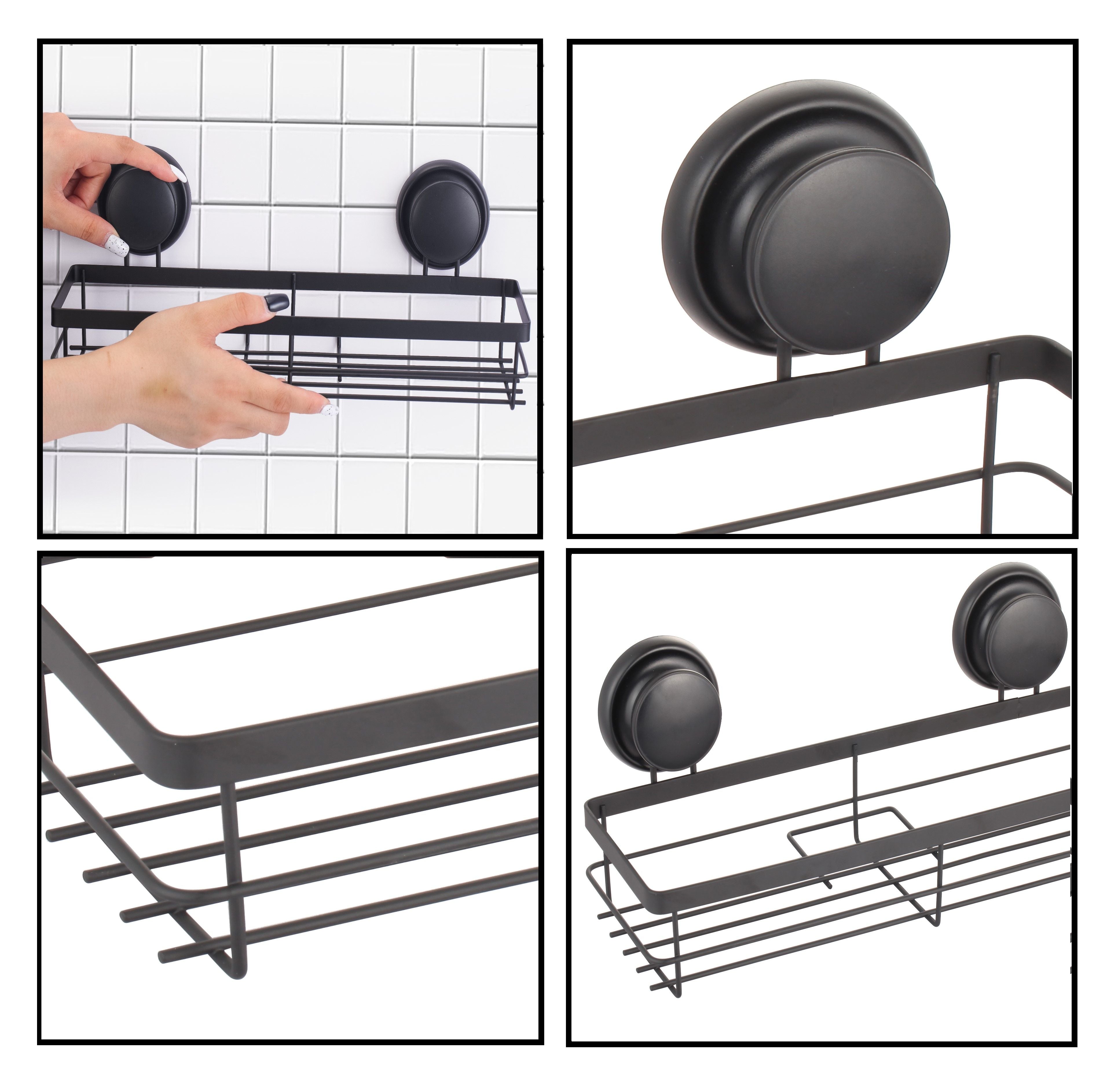 2-Pack Rectangular Corner Shower Caddy With Suction Cups