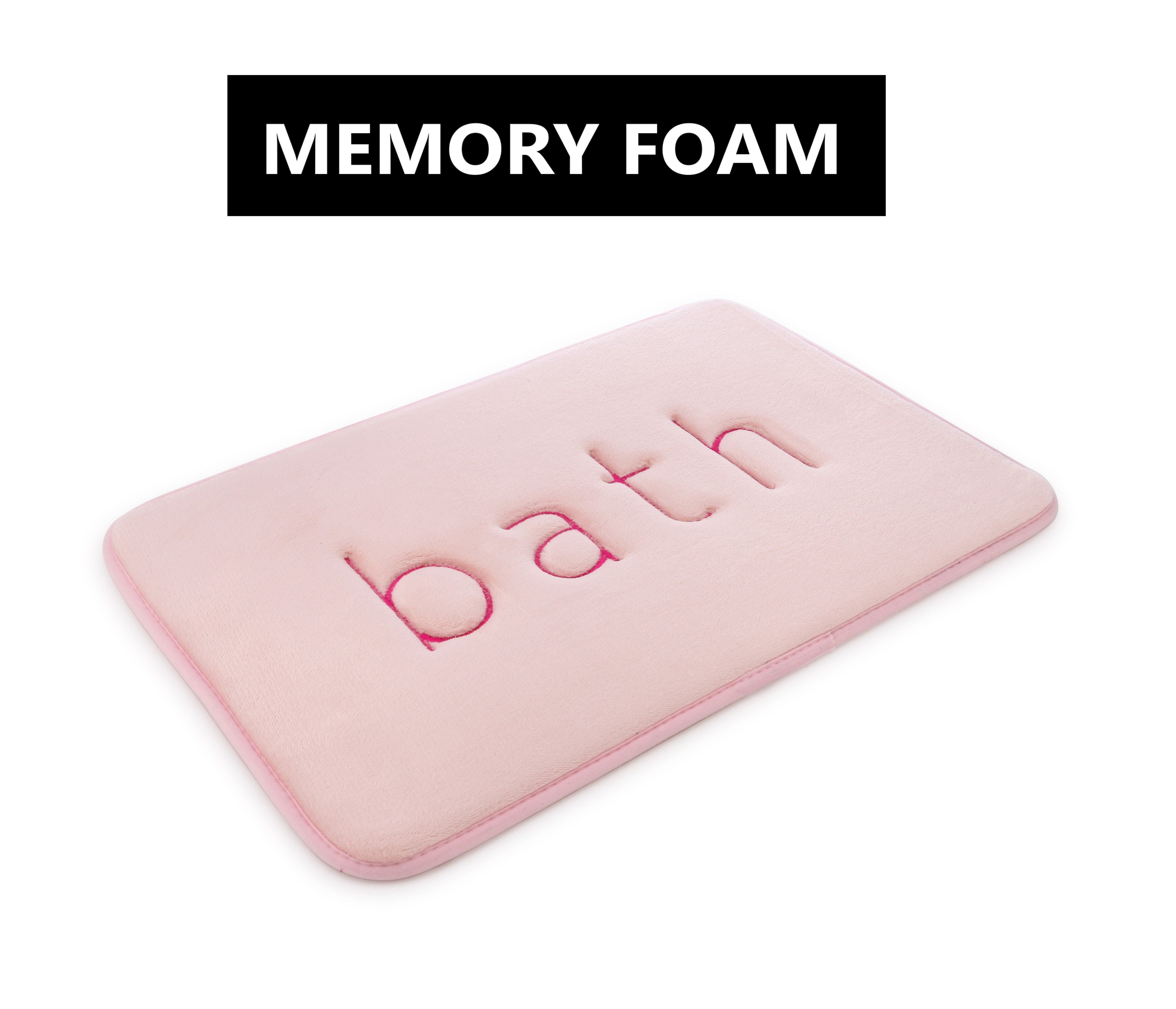 Pink colour - Extra Thick Memory Foam Bath Rug Mat (60 X 40 Cm, Pink)