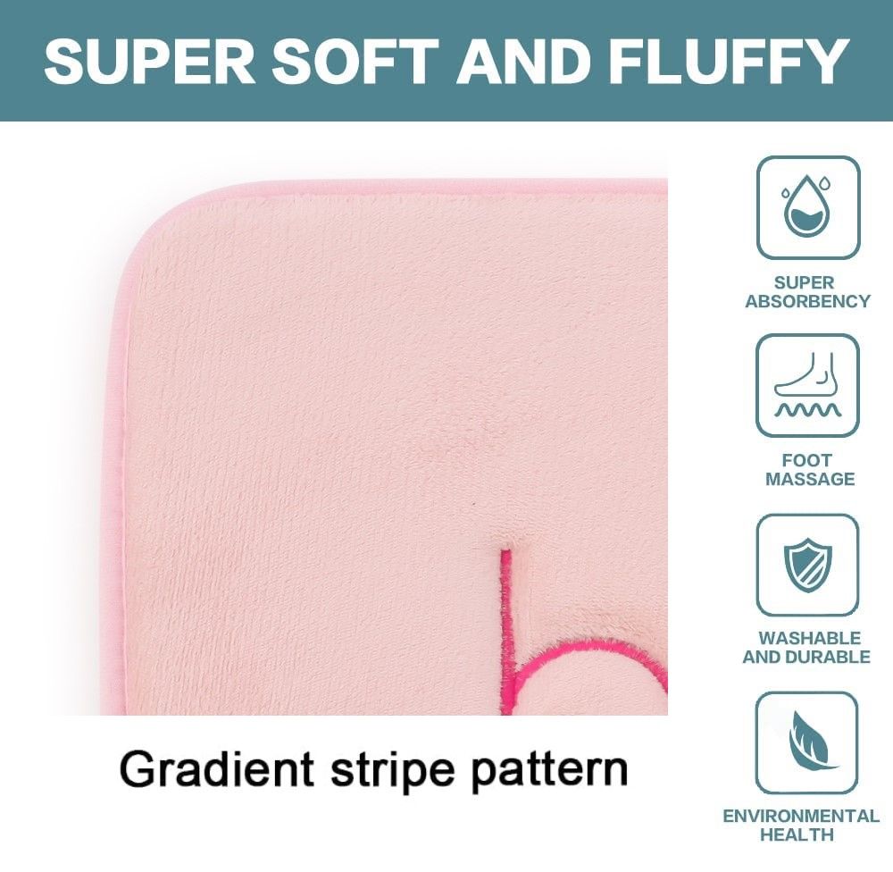 Extra Thick Memory Foam Bath Rug Mat (60 X 40 Cm, Pink)
