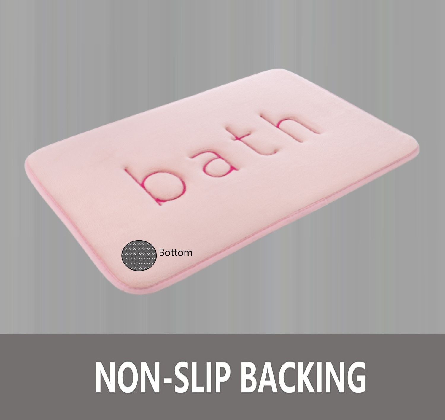 Extra Thick Memory Foam Bath Rug Mat (60 X 40 Cm, Pink) | 40 Cm