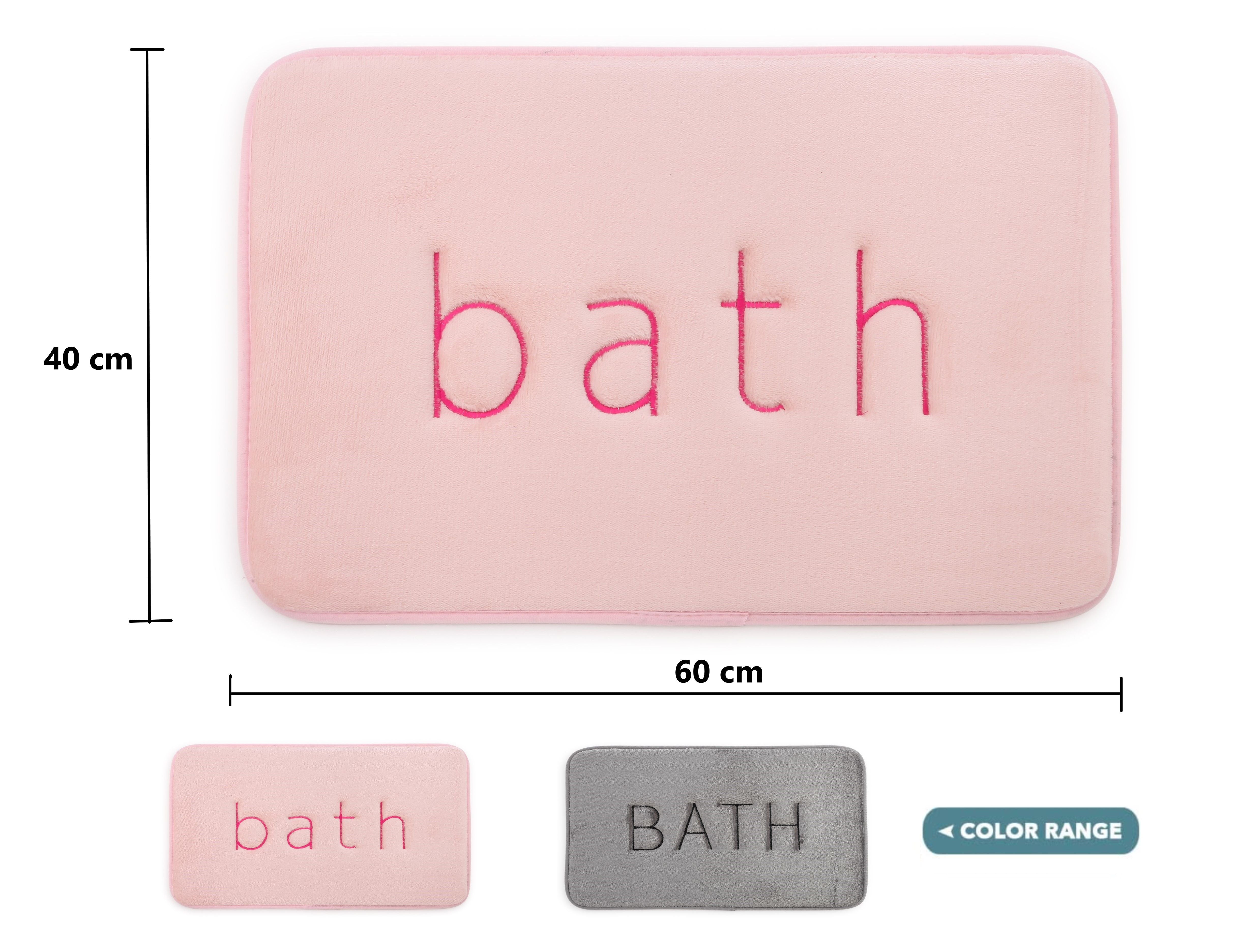 Extra Thick Memory Foam Bath Rug Mat (60 X 40 Cm, Pink), Pink colour