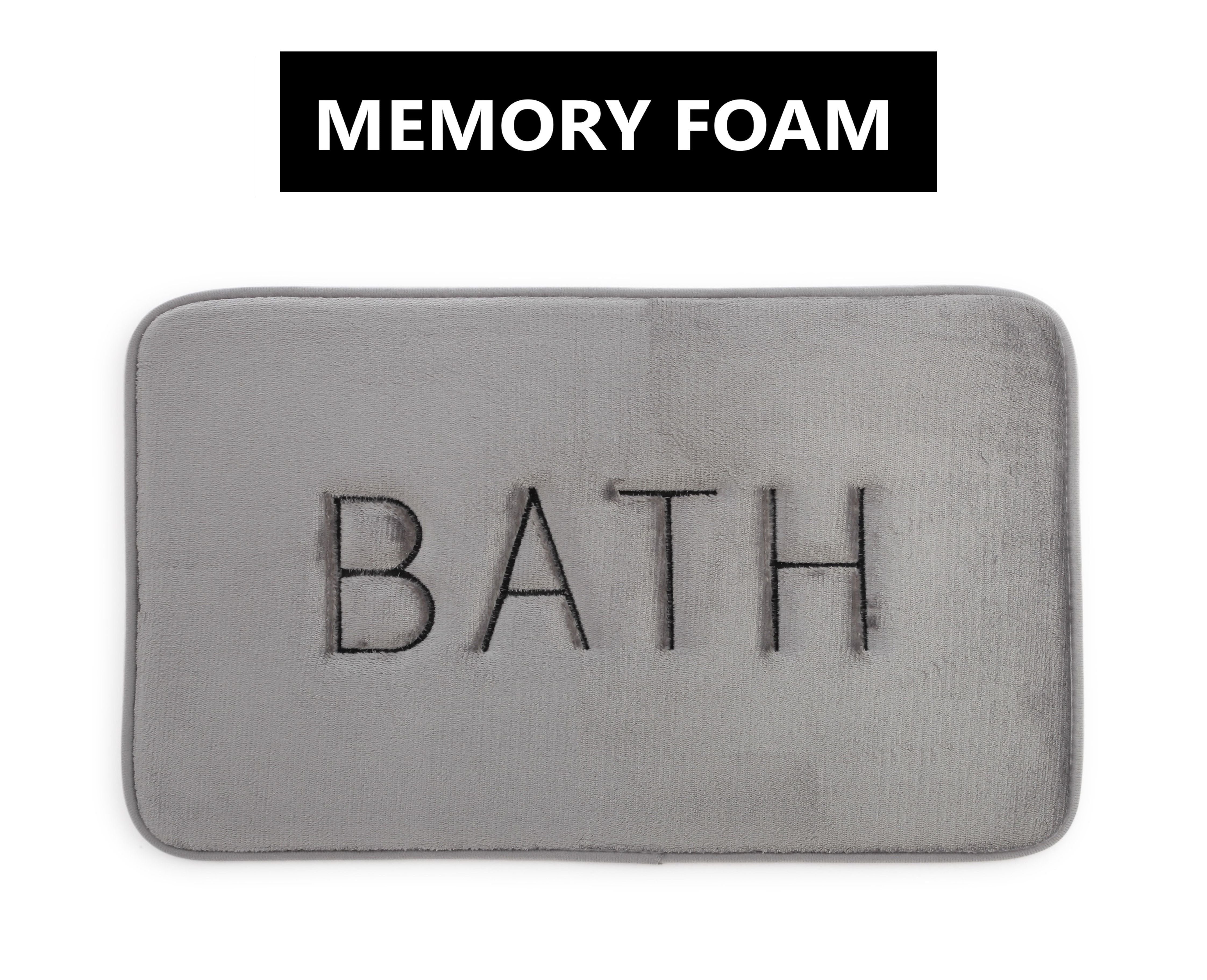 Extra Thick Memory Foam Bath Mat 60x40cm Grey Soft Rug, Dog Beds