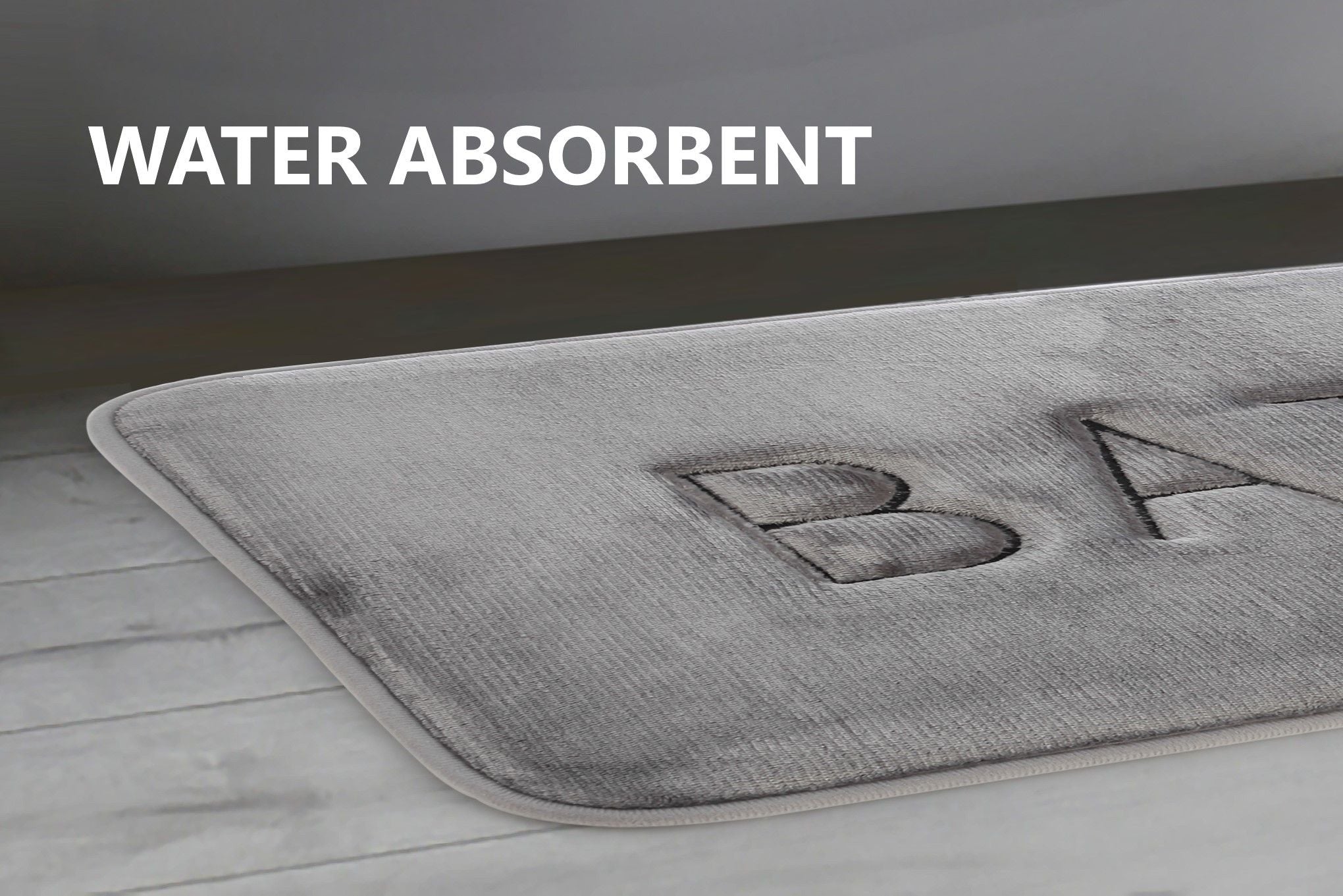 Grey colour - Extra Thick Memory Foam Bath Mat 60x40cm Grey Soft Rug