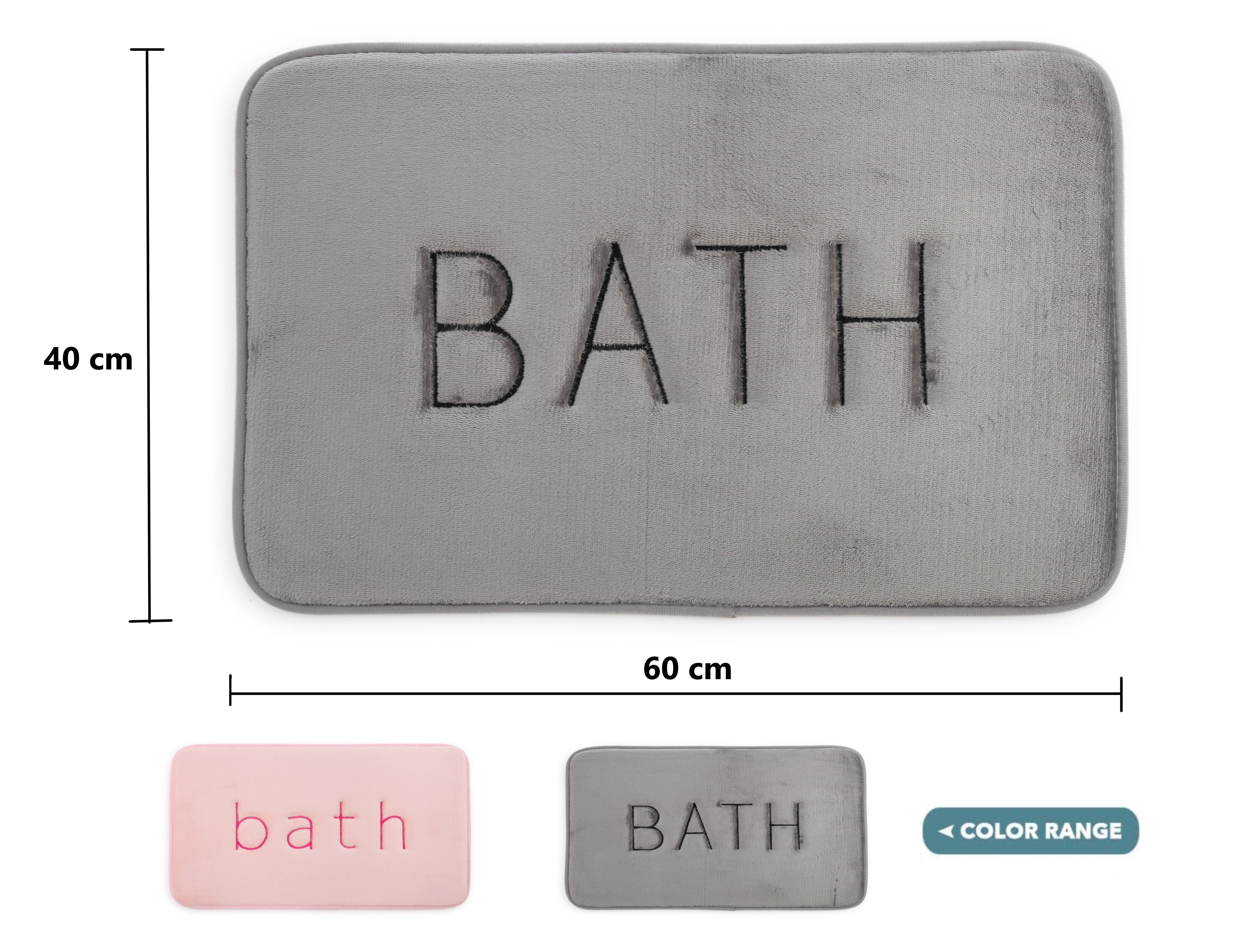 Extra Thick Memory Foam Bath Mat 60x40cm Grey Soft Rug | Dog Beds