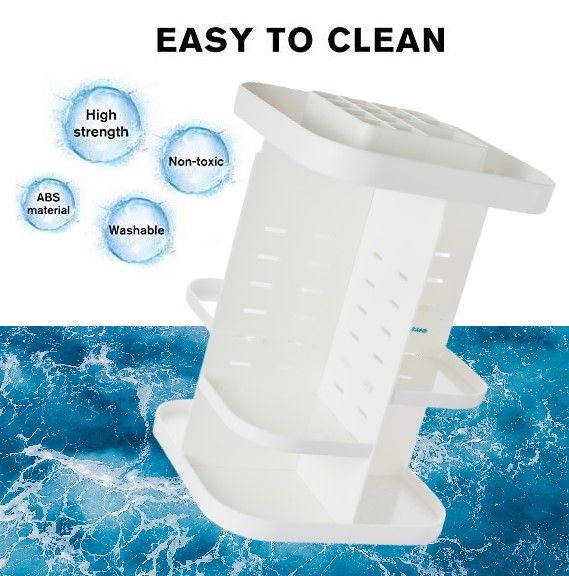 360 Rotating Makeup Organizer For Bedroom And Bathroom (White)