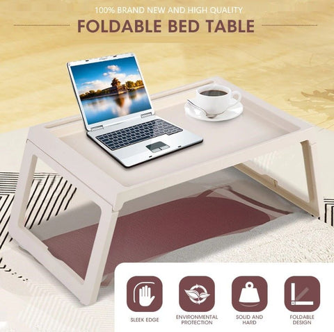 Multifunction Laptop Bed Desk with foldable legs (White)