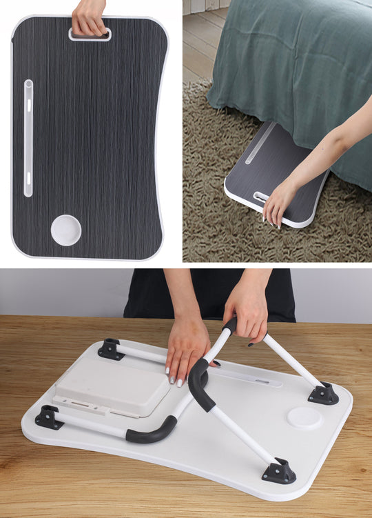 Laptop Bed Desk With Storage And Foldable Legs with Desks
