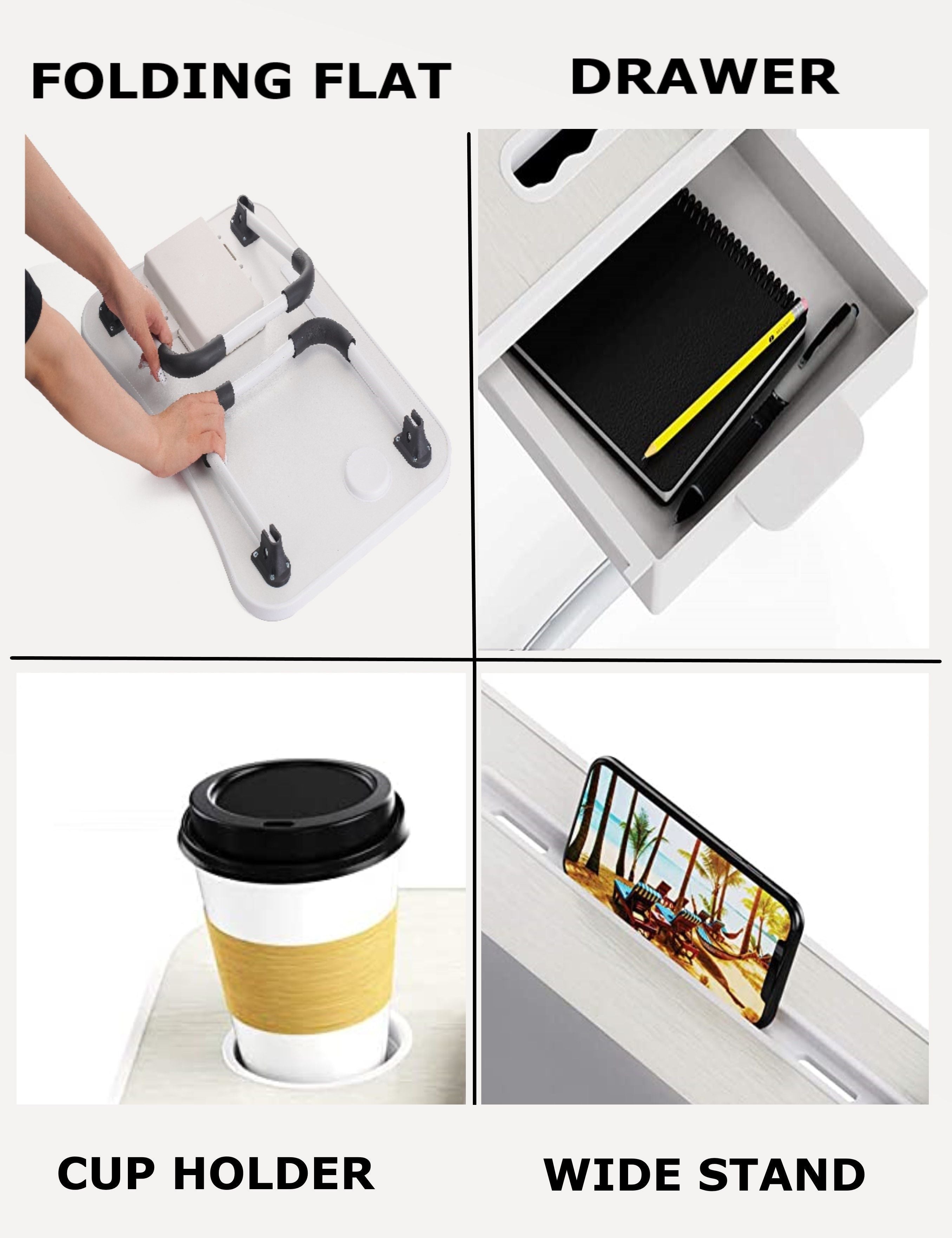 Laptop Bed Desk With Storage And Foldable Legs For Kids | Desks
