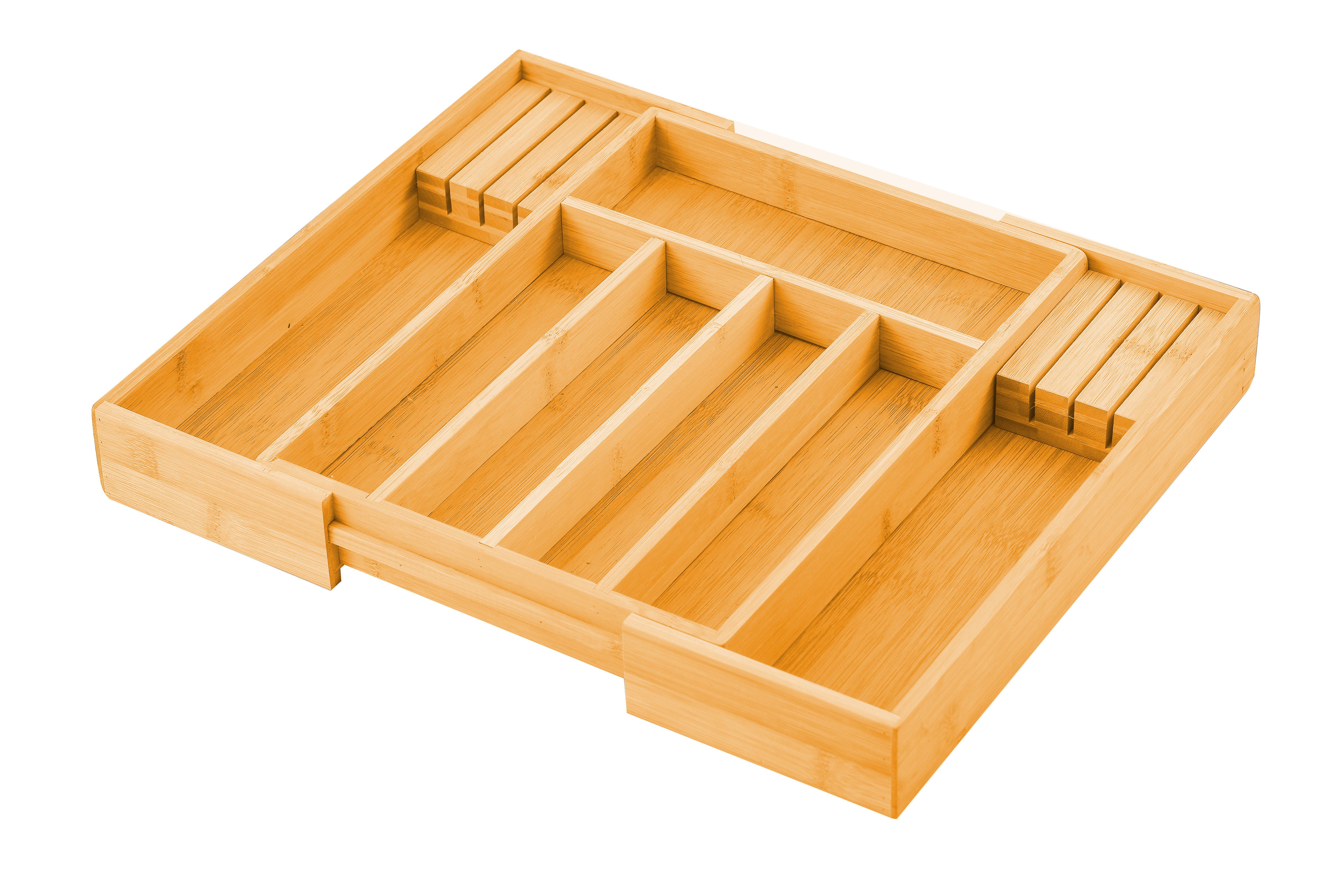 2 Pack Large Capacity Bamboo Expandable Drawer Organizer