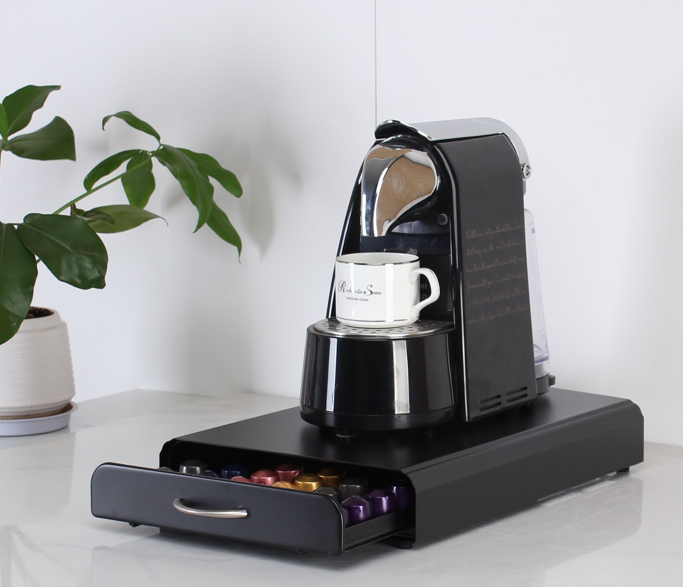 Coffee Pods Holder Storage Drawer Compatible (Black), Black colour