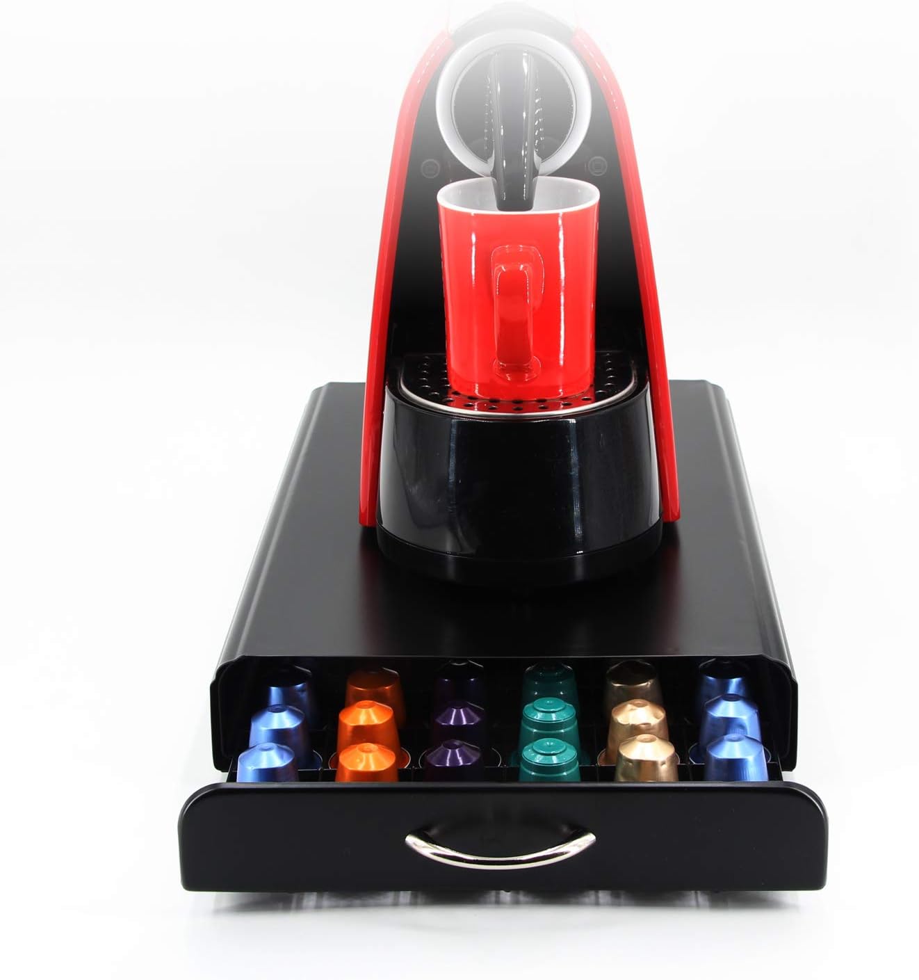 Coffee Pods Holder Storage Drawer Compatible (Black) | Black colour