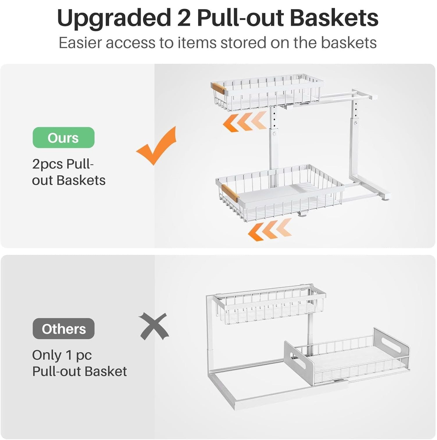 Drying Racks & Hangers - Durable 2-Tier Under Sink Organizer - Adjustable & Space-Saving