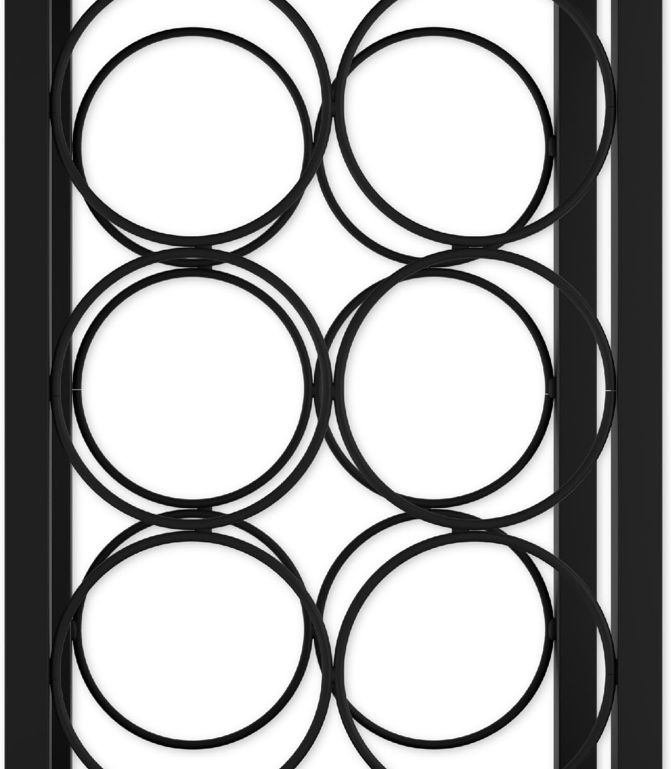 Wine Rack Countertop Wooden & Metal Holder For 6 Bottles & 2 Glasses | Wine Racks