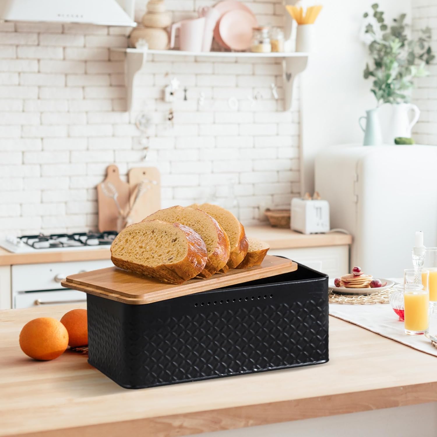 Food Storage - Chopping Board Bread Bin - Bamboo Lid