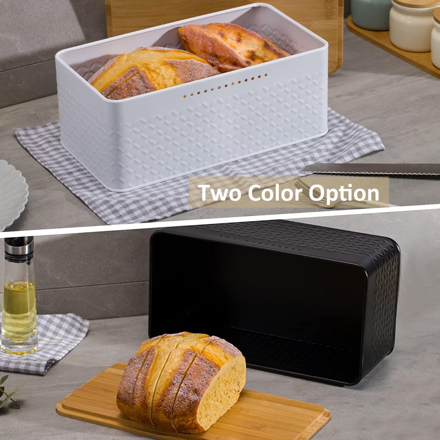 Countertop - Chopping Board Bread Bin - Bamboo Lid