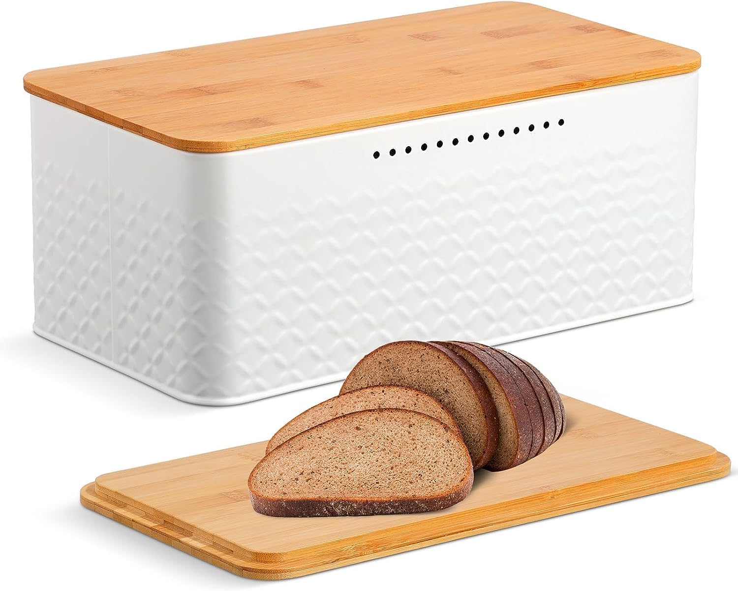 Bamboo Bread Bin with Lid - Kitchen Countertop | Food Storage