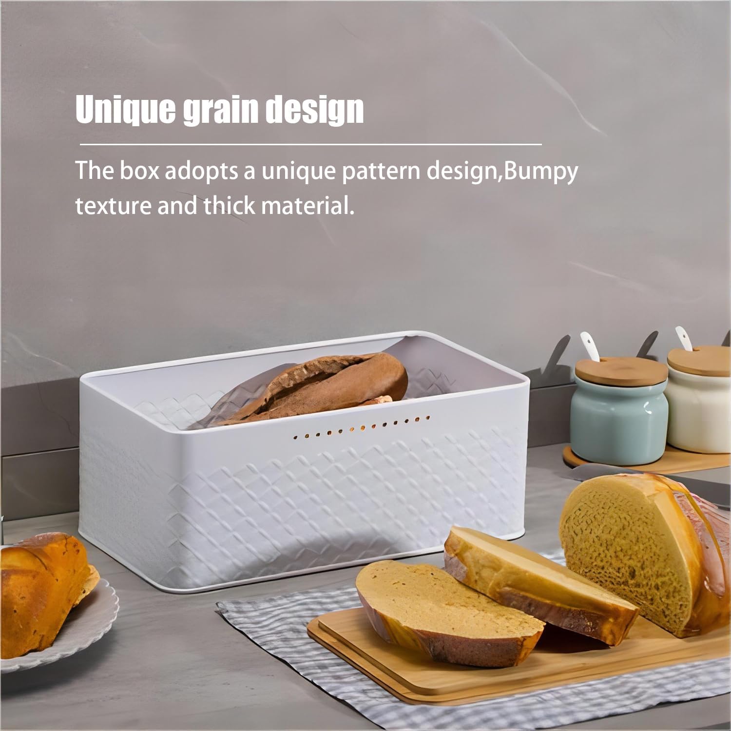 Bamboo Bread Bin with Lid - Kitchen Countertop, Food Storage