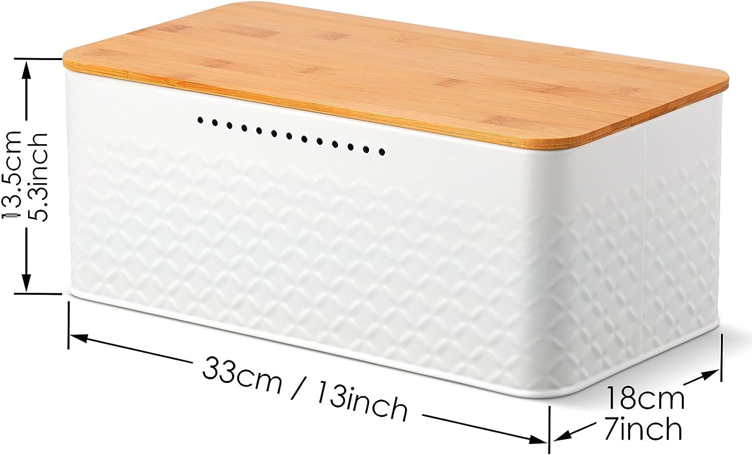 Bamboo finish - Bamboo Bread Bin with Lid - Kitchen Countertop