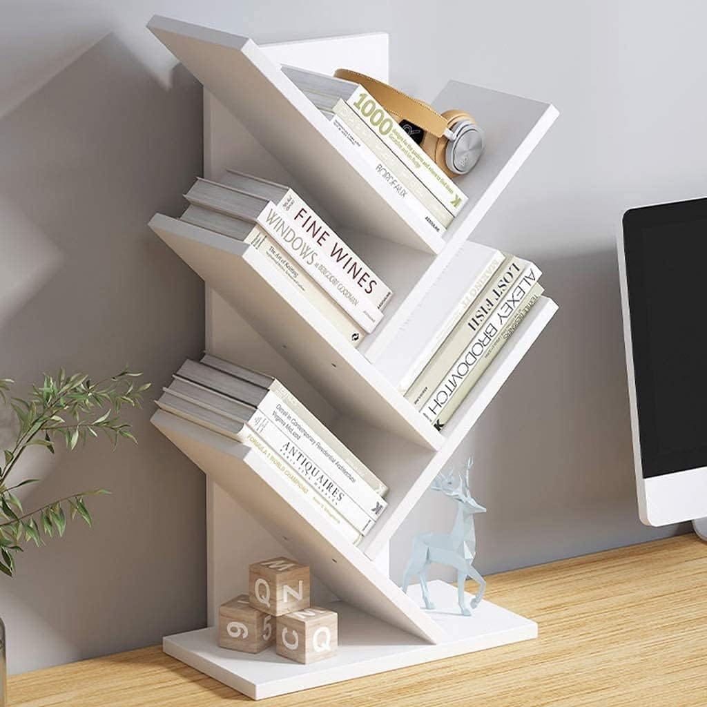5 Tier Bookshelf Storage Rack White 17x60x27cm