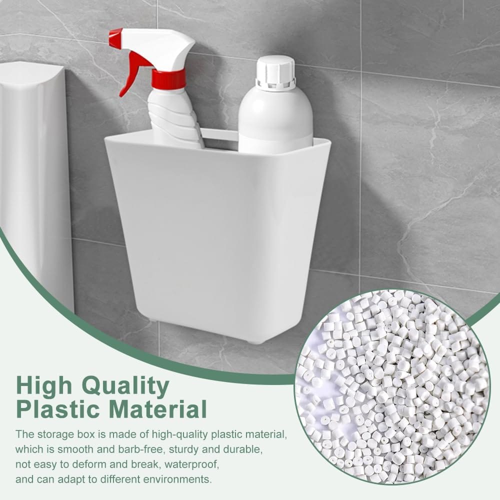 Waterproof Plastic Office - CARLA HOME 4-Pack Self-Adhesive Wall Storage Box For Cabinet Doors, Kitchen, Bathroom & 15x11x6cm