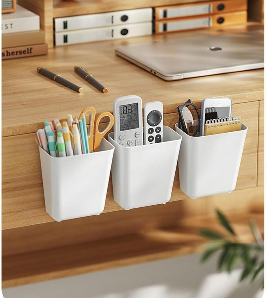 Waterproof Plastic Office - CARLA HOME 4-Pack Self-Adhesive Wall Storage Box For Cabinet Doors, Kitchen, Bathroom & 15x11x6cm