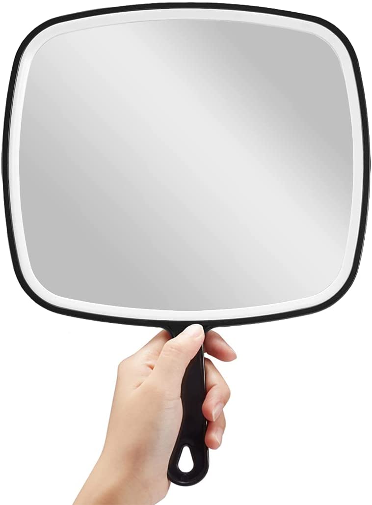 Extra Large Black Handheld Mirror With Handle (31,5 X 23 Cm), Makeup Mirrors
