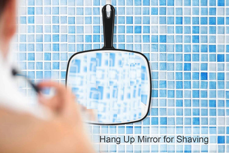Extra Large Black Handheld Mirror with Handle 31,5 x 23cm