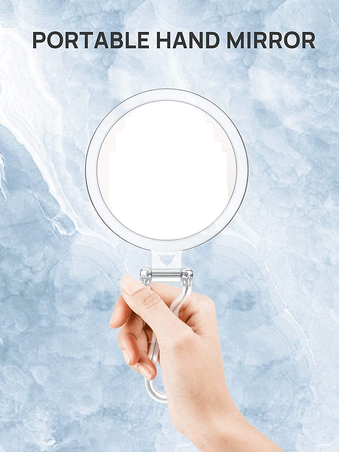 Double-Sided 1X/10X Magnifying Foldable Makeup Mirror For Handheld
