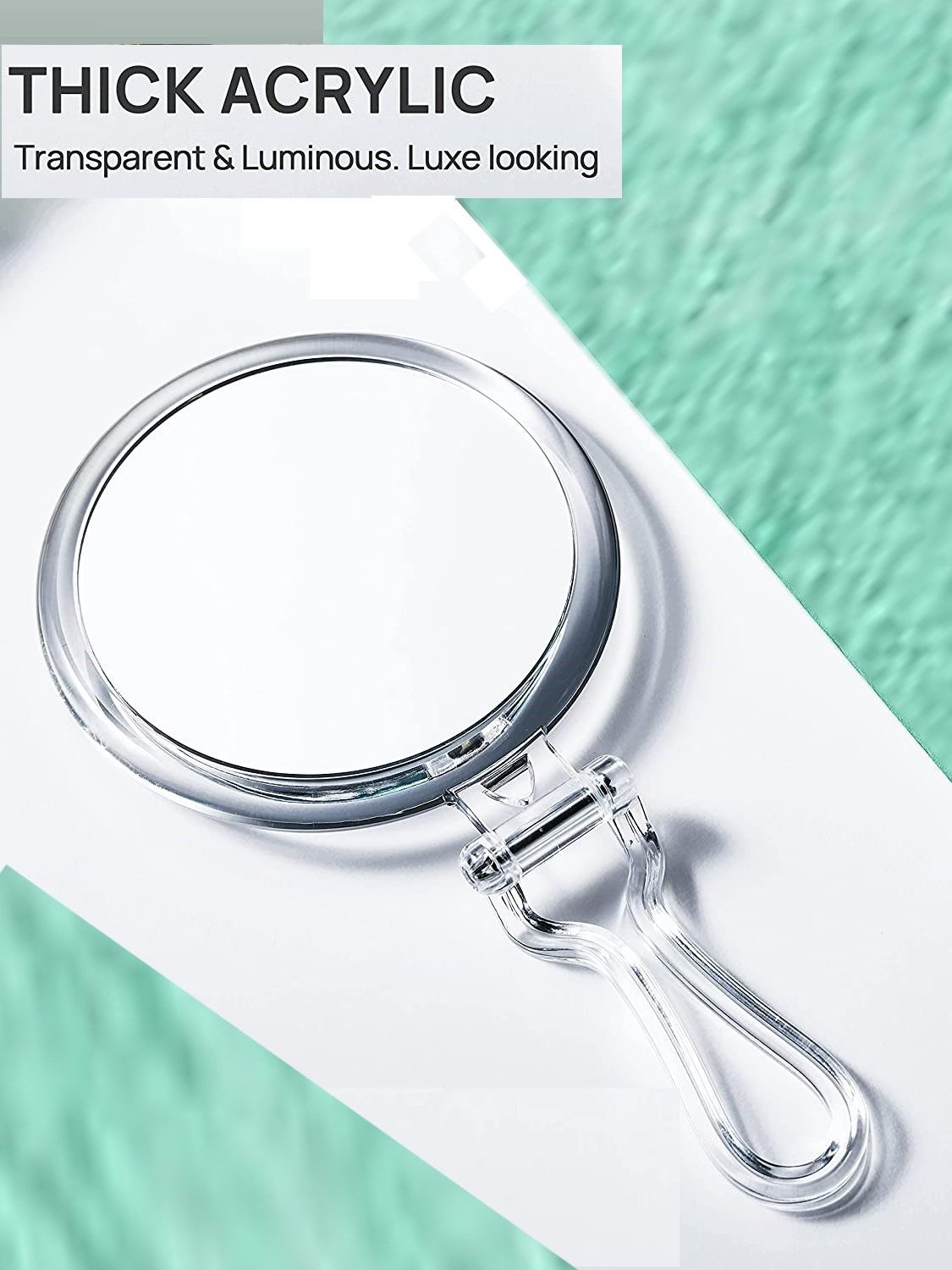 Double-Sided 1X/10X Magnifying Foldable Makeup Mirror For Handheld