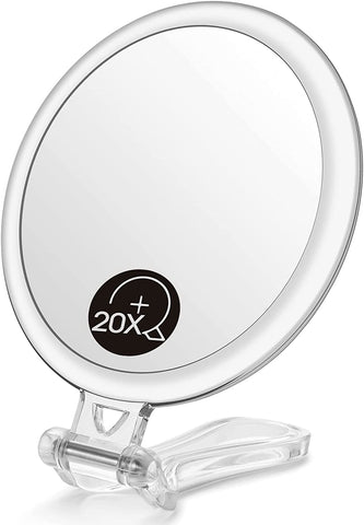Double-Sided Magnifying Foldable Makeup Mirror for Handheld