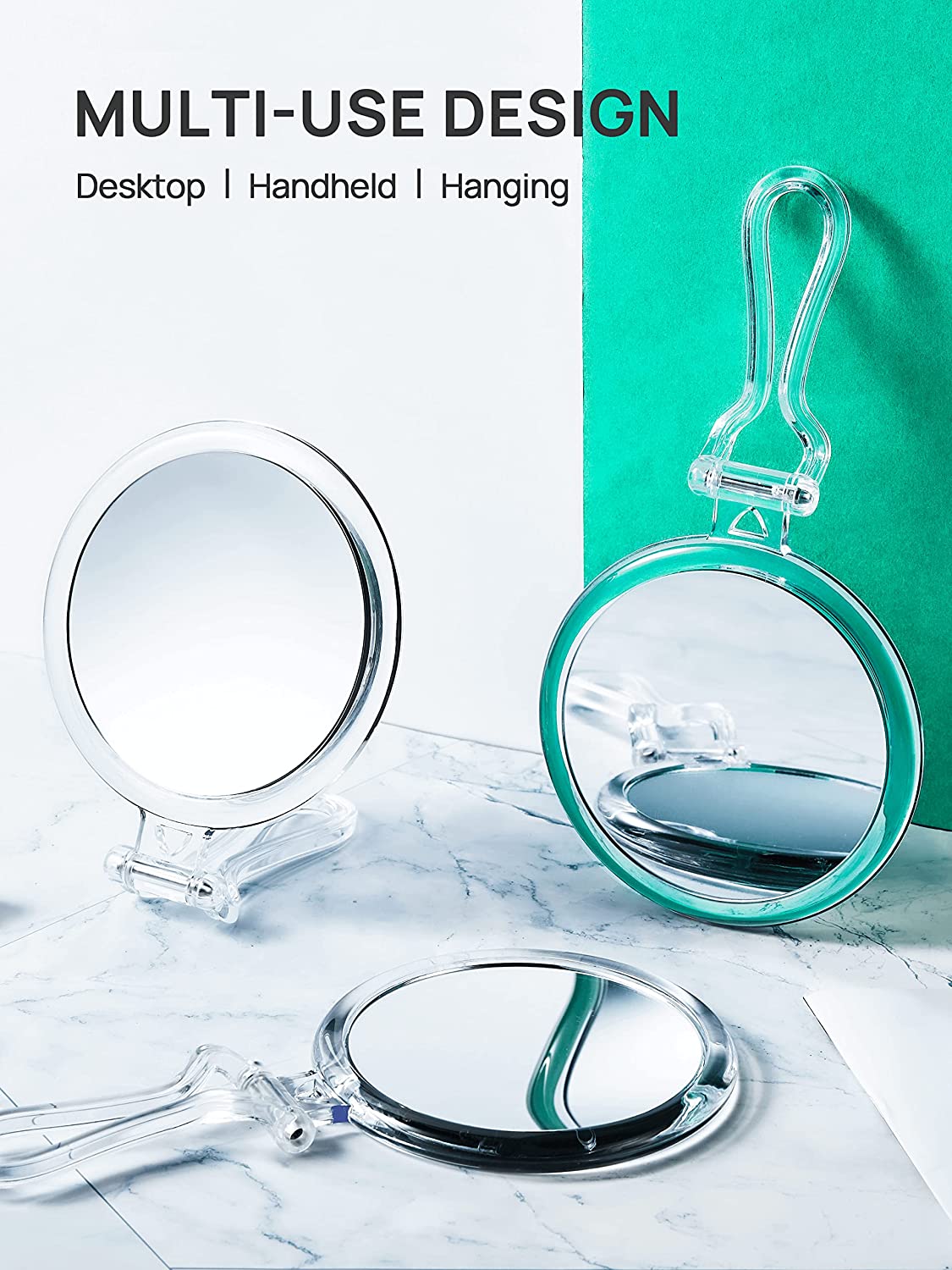Double-Sided Magnifying Foldable Makeup Mirror for Handheld