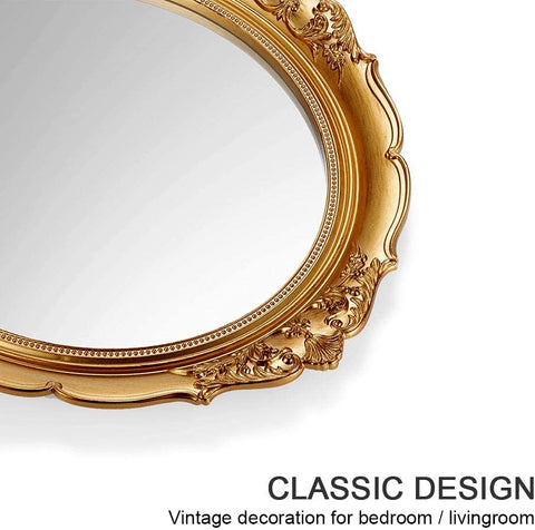 Oval Antique Vintage Hanging Wall Mirror for Bedroom
