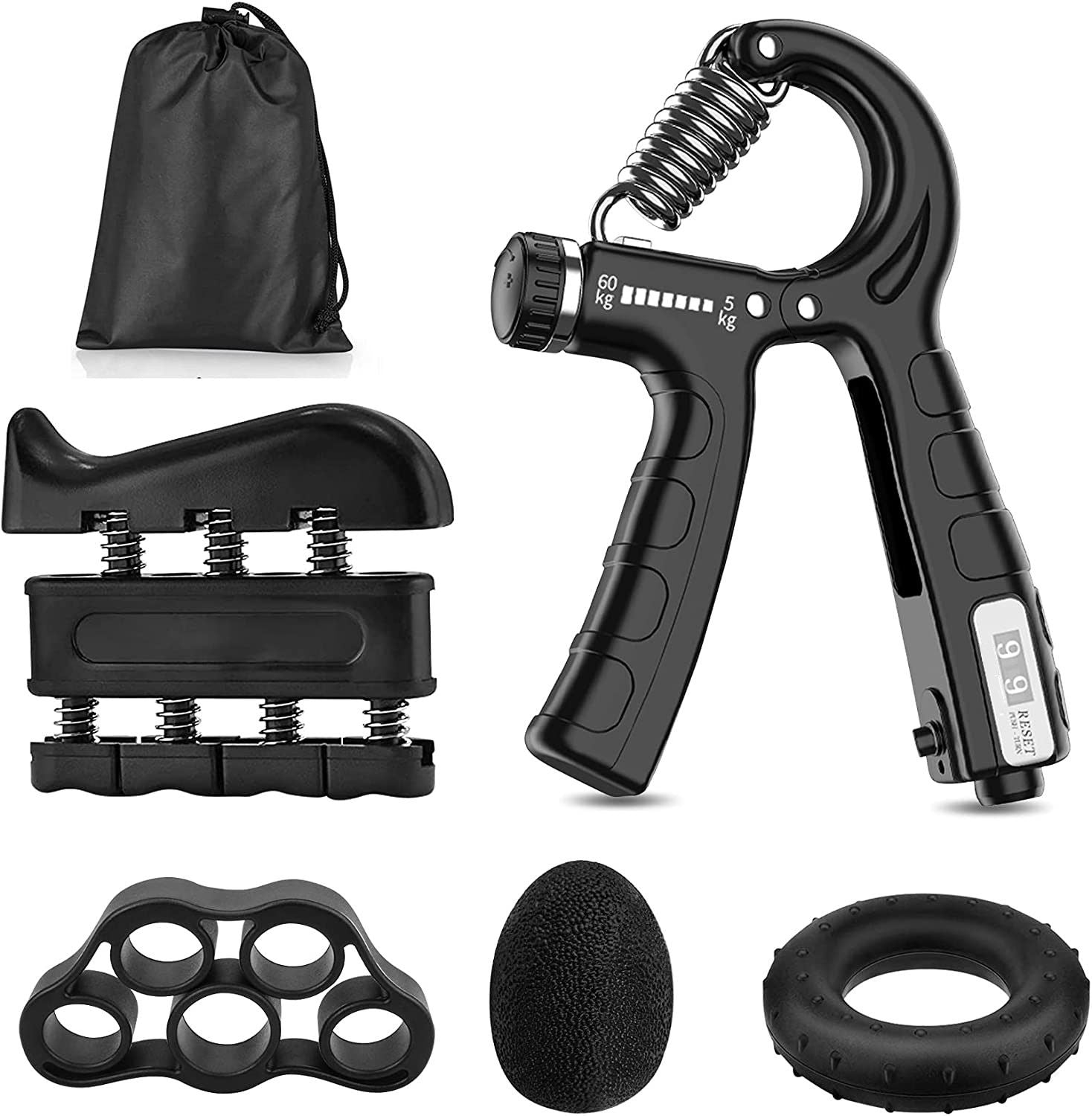 5 Pack Adjustable Resistance Hand Gripper Exerciser Workout Kit | Gym Equipment & Accessories - photo 6