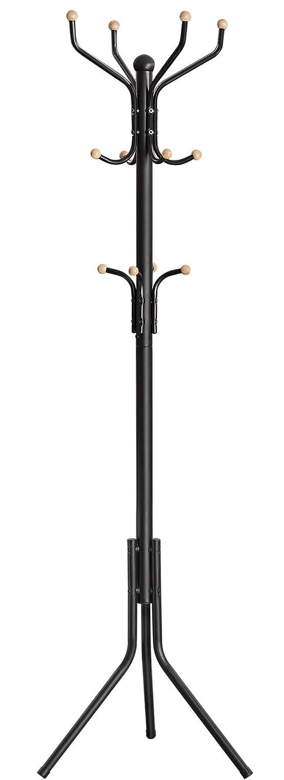 Metal finish - Metal Coat Rack Stand Hat Hanger, Black, 182Cm