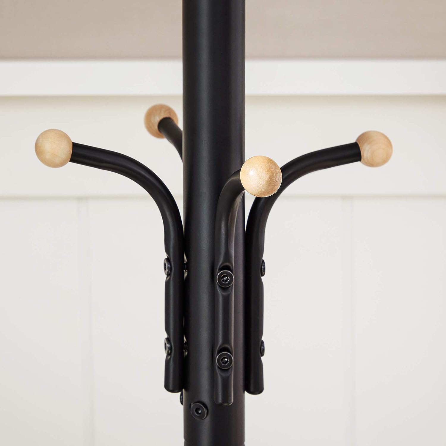 Black colour - Metal Coat Rack Stand Hat Hanger, Black, 182Cm