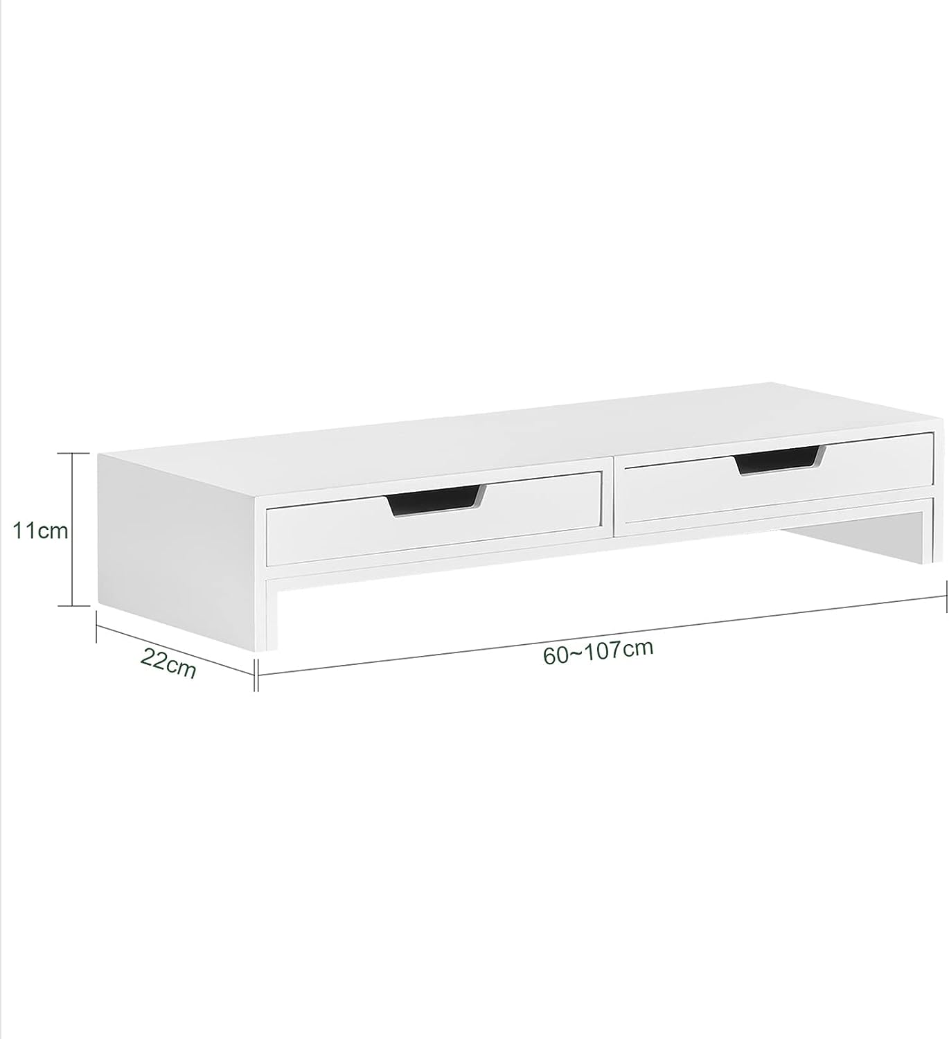 White Monitor Stand with Drawers with White colour