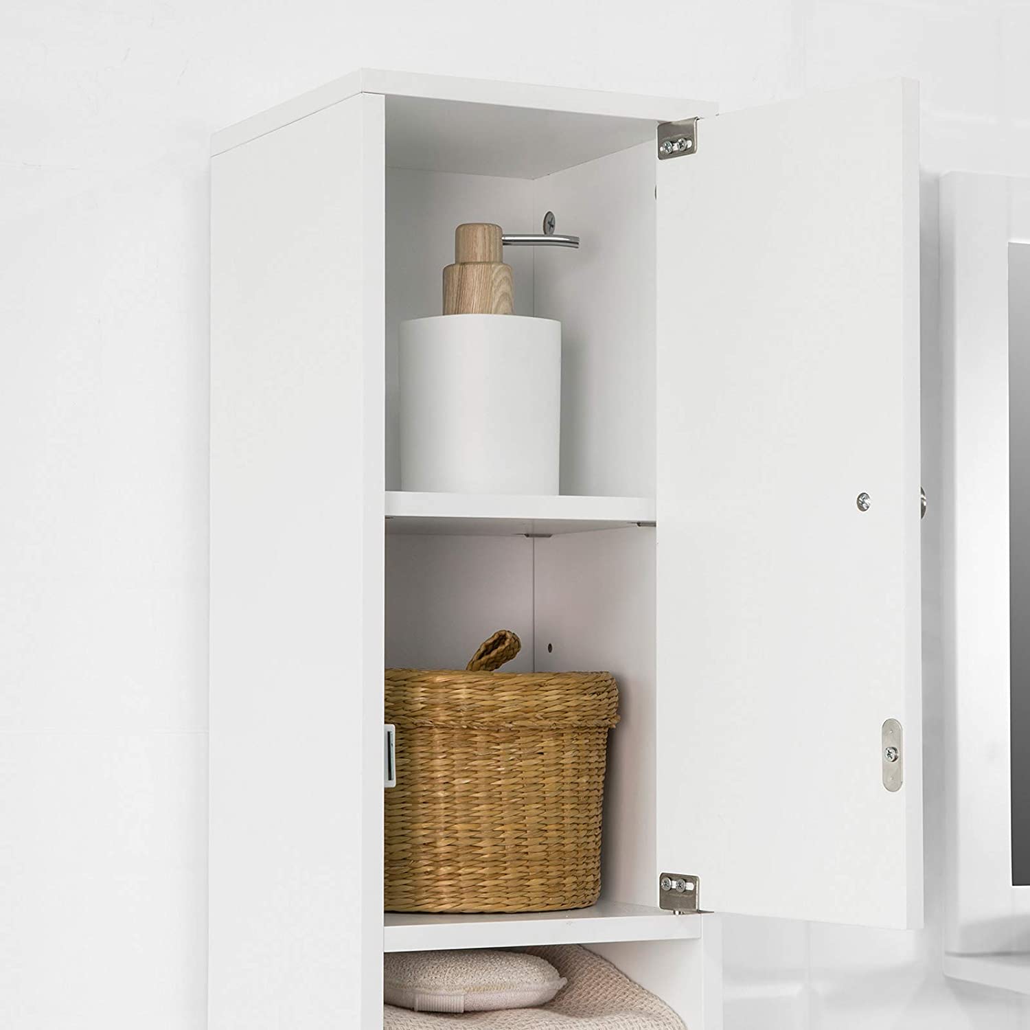 White Tall Bathroom Cabinet High Storage | Bathroom Cabinets, Cupboards & Storage