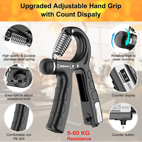2 Pack Adjustable Hand Grip Strengthener for Hand Grip Strength & Wrist Rehabilitation