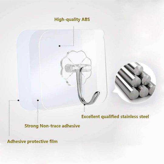 24 Packs Heavy Duty Adhesive Hooks Kitchen Wall Hooks - Kitchen & Bathroom DIY