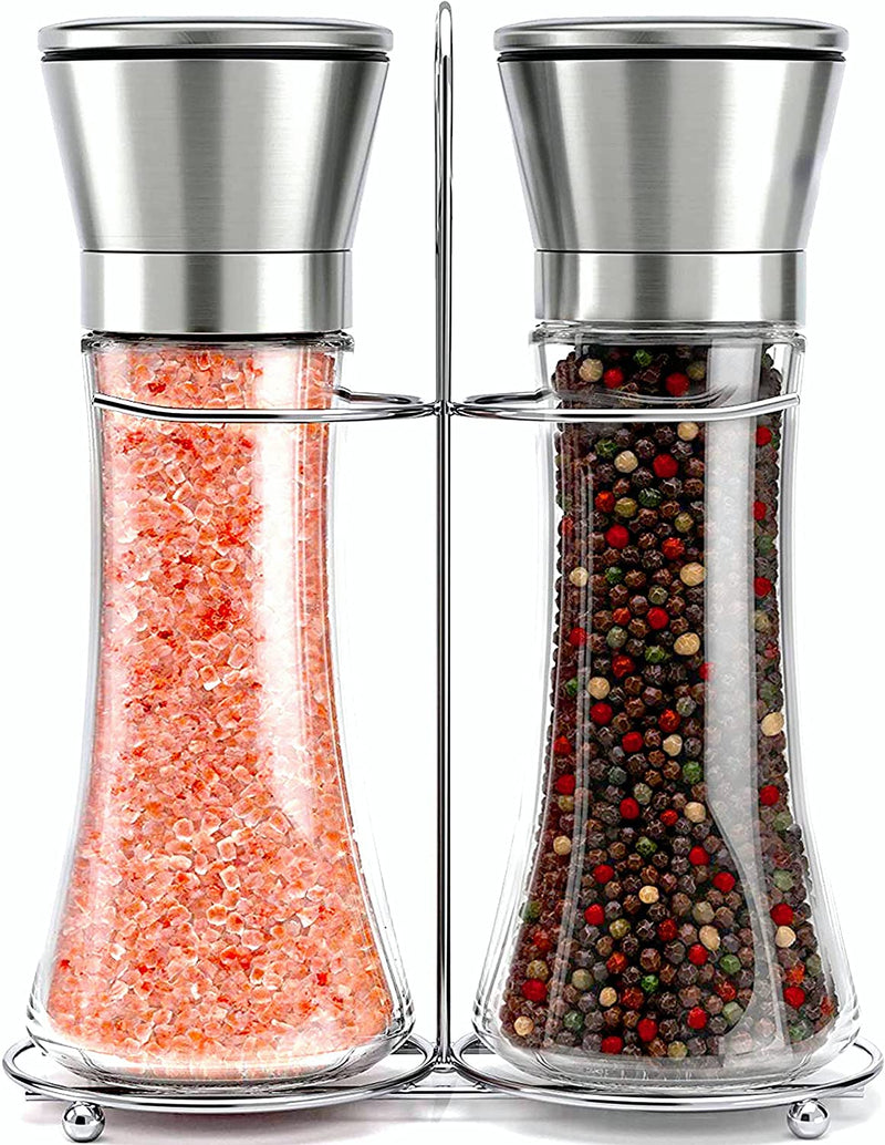 Modern Stainless Steel Salt and Pepper Grinder Set - Salt & Pepper Shakers