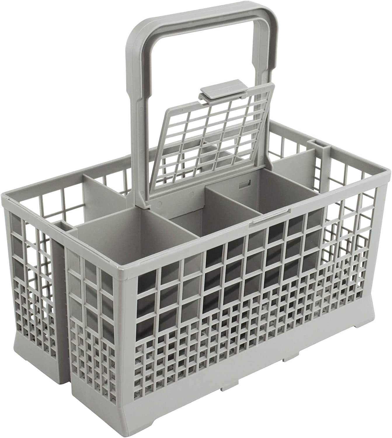 24Cm - Universal Dishwasher Cutlery Basket 7 Compartments Handle Lid 24cm