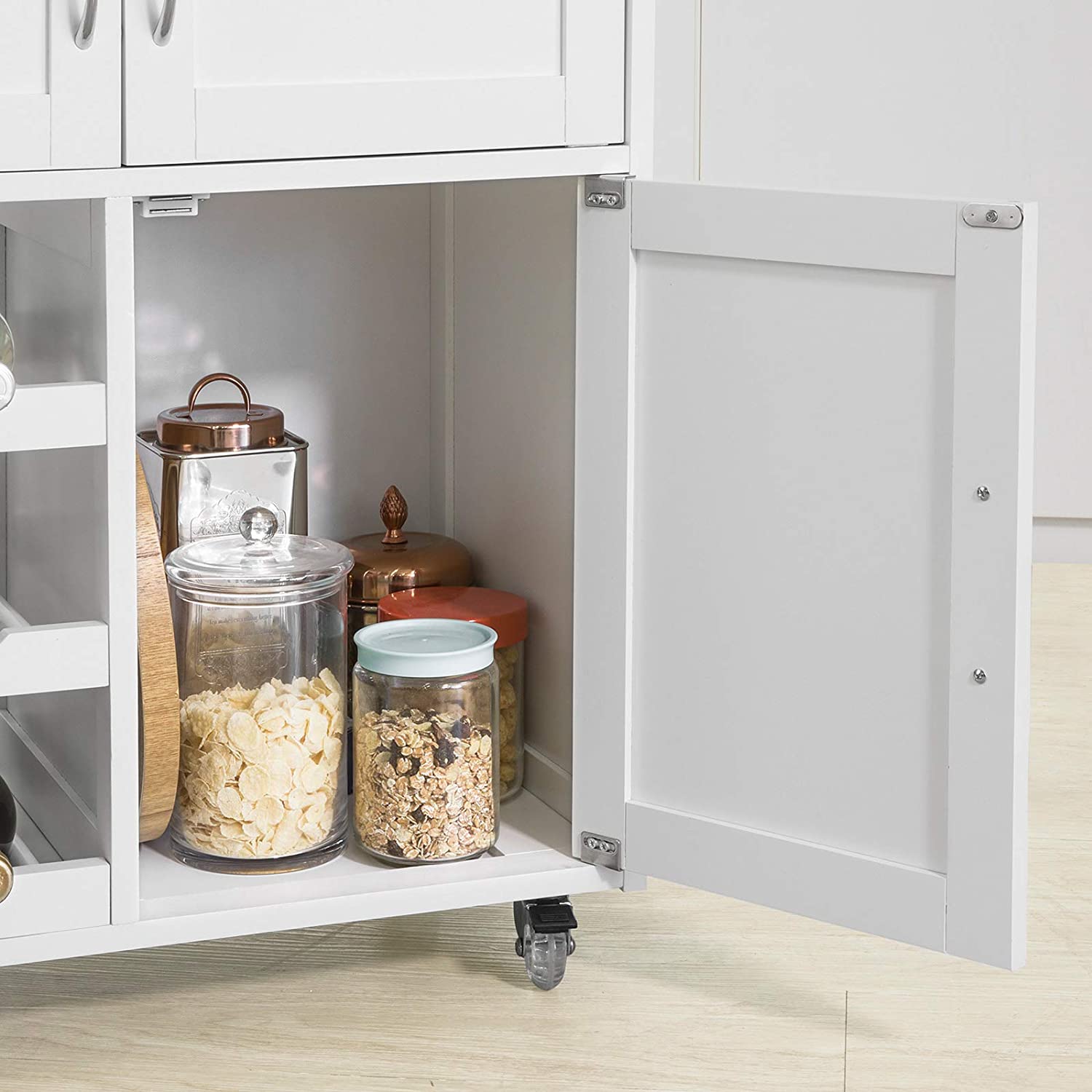 Kitchen Trolley With Wine Racks, Portable Workbench And Serving Cart | Bar Dining