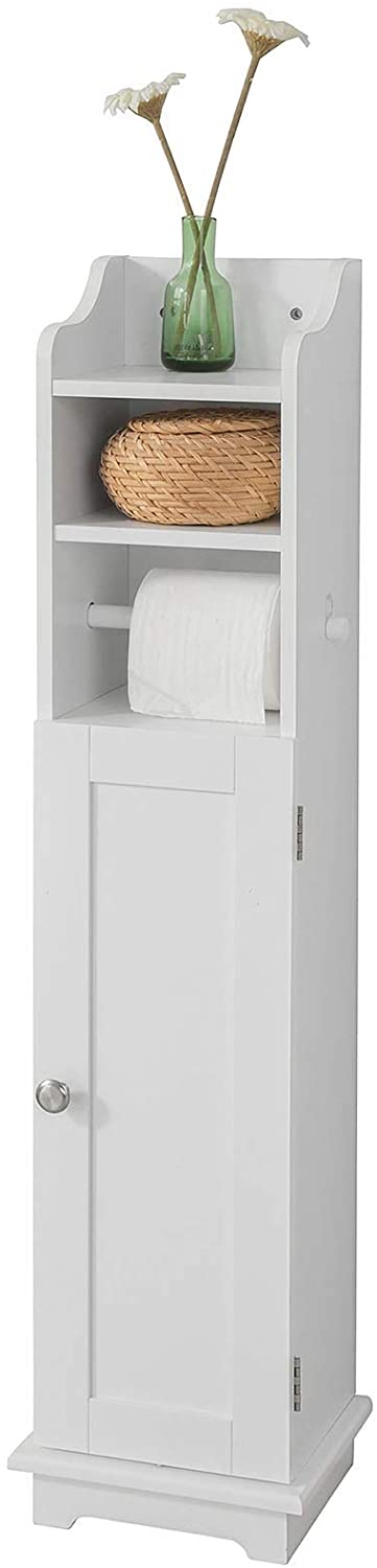 Toilet Paper Holder With Storage, Freestanding Cabinet, Toilet Brush Holder with Bathroom Cabinets, Cupboard - photo 8