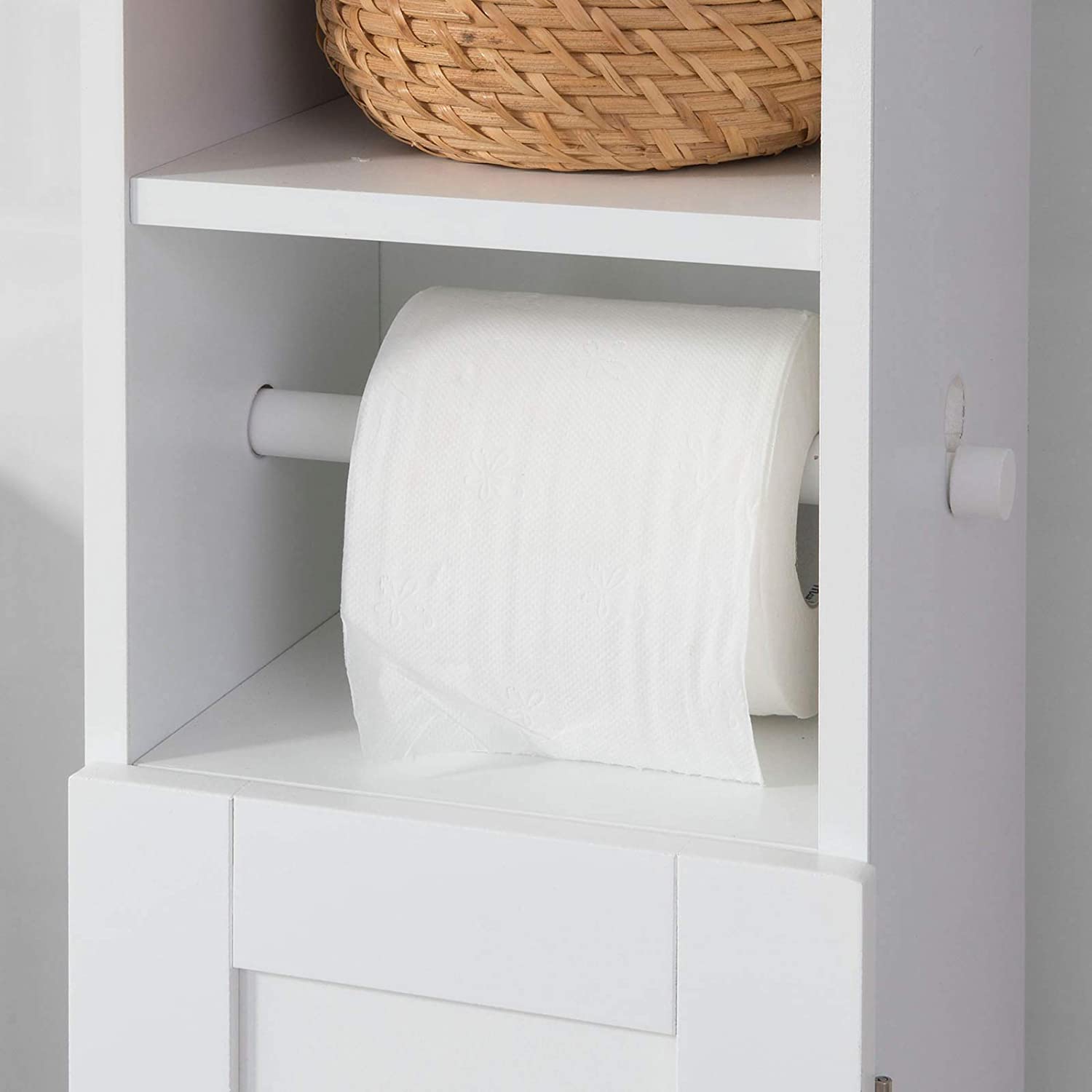 Toilet Paper Holder With Storage, Freestanding Cabinet, Toilet Brush Holder, Bathroom Cabinets, Cupboards & Storage