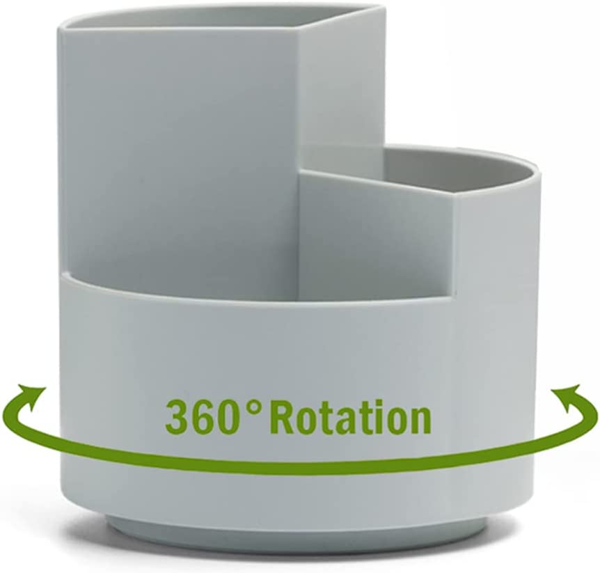 360 degree rotating multi-functional pen holder with 3 separate layer Grey | Grey colour