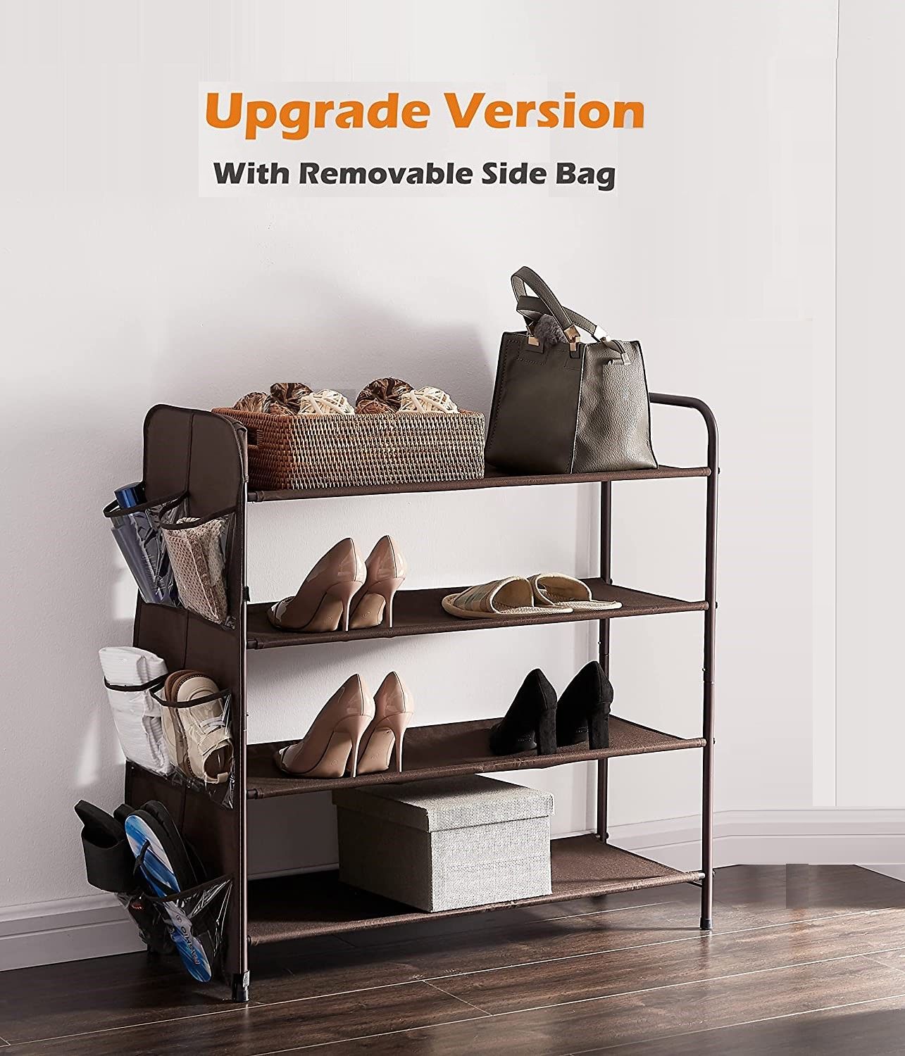Keep Your Shoes Neat and Tidy with a Space-Saving 4 Tier Metal Shoe Rack