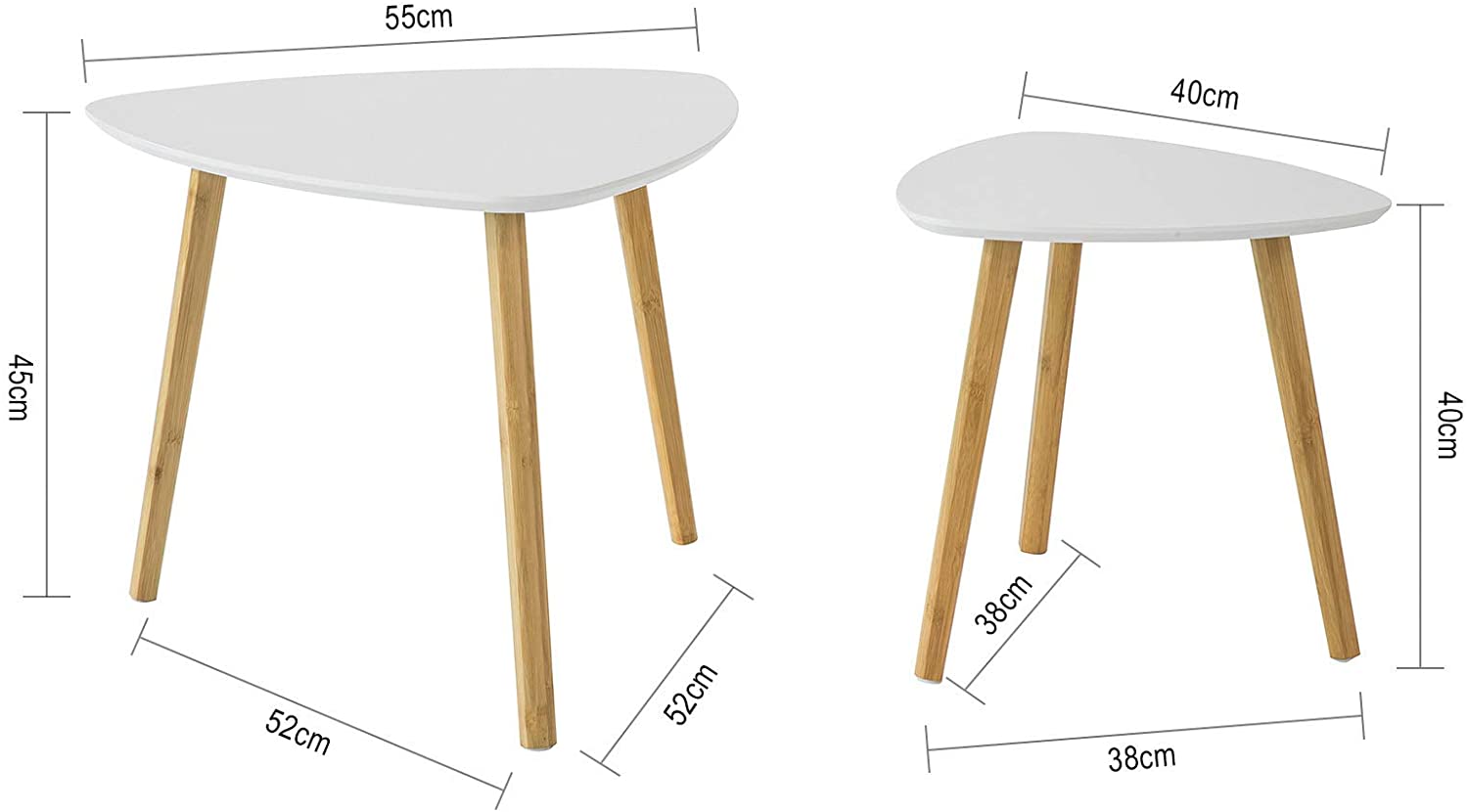 Set Of 2 White Side Nesting Tables