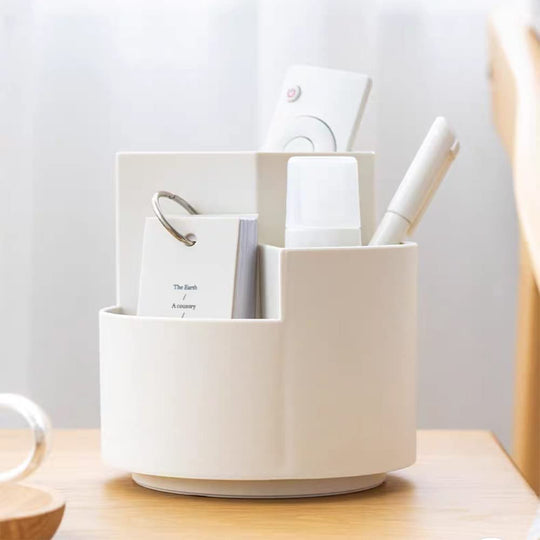 360 degree rotating pen holder with 3 separate layer White